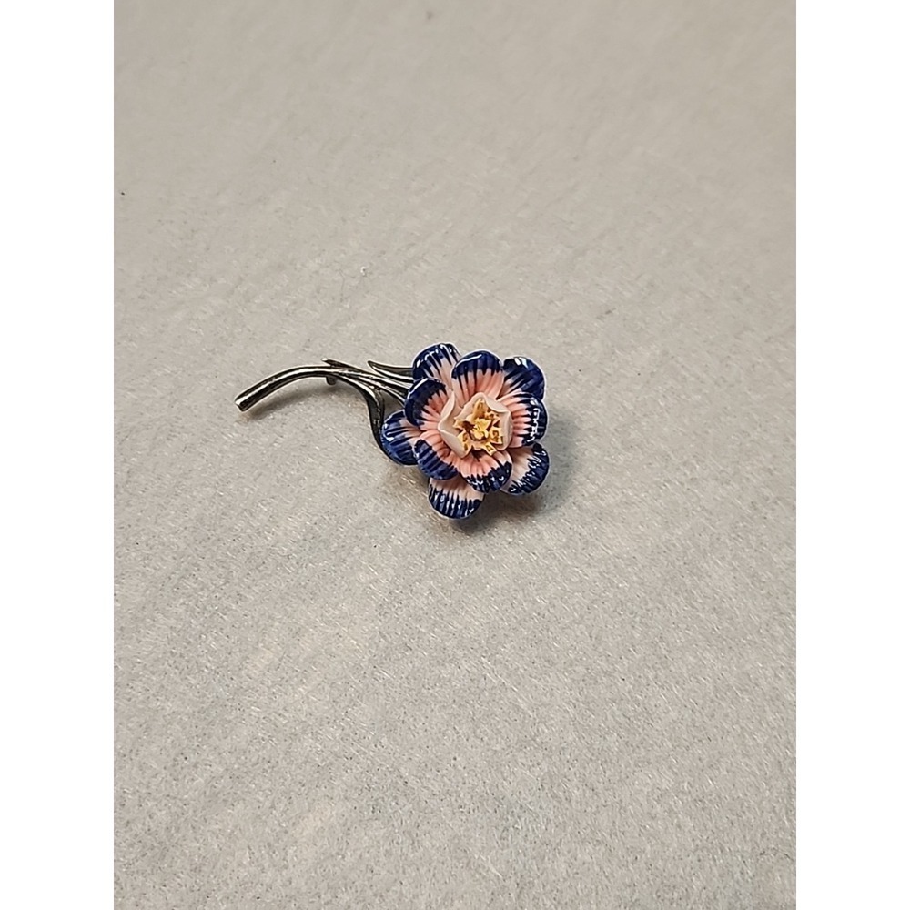 Vintage Sterling Silver Flower Brooch